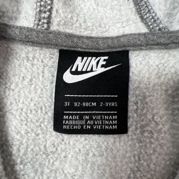 Nike Toddler Zip-Up Hoodie 3T Heather Gray Fleece-Lined Long Sleeve Jacket With - Picture 6 of 7